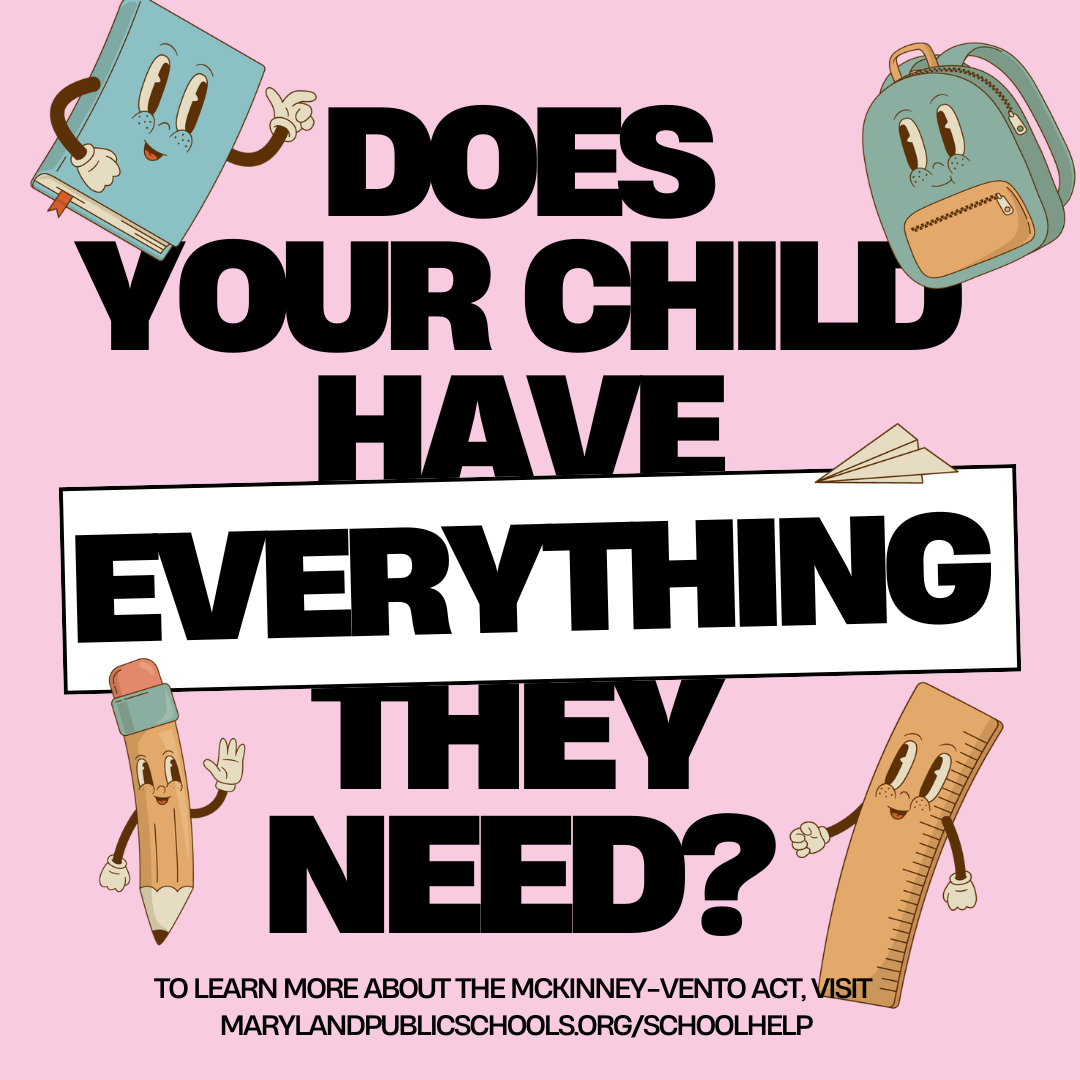 Does your child have everything they need? — McKinney-Vento Act awareness graphic